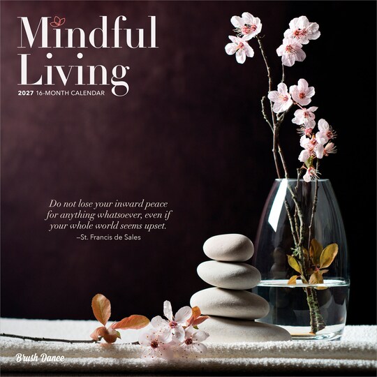 Brush Dance; Mindful Living | 2027 12 x 24 Inch (Hanging) Monthly Square Wall Calendar | Plastic-Free; Category:Wall Calendars; Image:1
